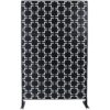 Outdoor / Indoor Privacy Screen Metal Privacy Screen, Freestanding Decorative Privacy Screen For Deck Balcony Patio - Black - Image 2