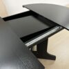 Dining Table For Farmhouse Kitchen Expandable Oval Table Top With Removable Leaf Trestle X Shaped Base - Black - Image 25