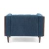 Contemporary Club Chair With Button Tufted Waffle Stitch - Navy Blue - Image 10