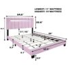 Velvet Upholstered Bed Frame With Adjustable Features, Teenage Girl's Favorite Collection - Pink - Image 4
