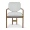 Dining Chairs (Set of 2) Upholstered Arm Chairs, Rubber Wood Accent Chairs - White - Image 6