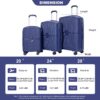 Expandable Hardshell Suitcase Double Spinner Wheels Pp Luggage Sets Lightweight Durable Suitcase With Tsa Lock, 3 Piece Set (20/24/28) - Navy - Image 4