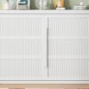 Queen Size Murphy Wall Bed Modern Design With LED Lights - White - Image 22