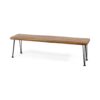Zion - Industrial Wood And Metal Rectangular Bench With Faux Live Edge Design - Teak - Image 3