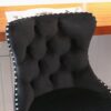 Swivel Velvet Barstools Adjusatble Seat Height From 25-33", Modern Upholstered Chrome Base Bar Stools With Backs Comfortable Tufted For Home Pub And Kitchen Island (Set of 2) - Black - Image 10
