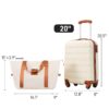 Hardshell Luggage Sets 20" / Bag Spinner Suitcase With Tsa Lock Lightweight - Brown / White - Image 5