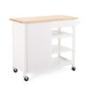 Contemporary Kitchen Cart With Wheels - White - Image 7