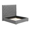 Tall Headboard Upholstered King Size Bed With Handmade Deep Button Tufted, Box Spring Needed, Velvet - Gray - Image 5