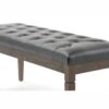 Waverly - Tufted Ottoman Bench - Slate Gray - Image 3