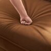 Nordic Modern Sofa With Detachable Pillowcase, French Velvet Fabric, Solid Wood Frame, High Density Sponge Filling - Camel - Image 11