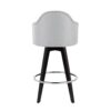 Ahoy - Contemporary Fixed Height Counter Stool Round Chrome Footrest (Set of 2) - Light Gray / Black - Image 5