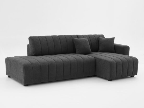 Jessica - Lamb Wool Right Facing Sectional Sofa With Chaise - Dark Gray