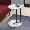 Accent Table, Side, Round, Contemporary And Modern - White / Black - Image 10
