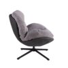 360° Swivel Office Chair, Modern Chenille Chair With And Metal Base Frame, No Wheels, Accent Chair - Gray - Image 16