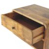 Large Floating Curve Open Slot Bedside Table - Beige - Image 6