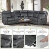 Home Theater Seating Manual Recliner With Cup Holder, Hide - Away Storage Reclining Sofa For Living Room, Home Theater - Gray - Image 4