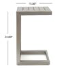 Aluminum Outdoor Side Table, C Shaped End Table, Outside Small Table For Patio - Silver - Image 3