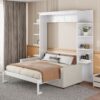 Queen Size Murphy Wall Bed With Sofa, Space Saving - White - Image 13