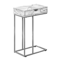 Accent Table, C - Shaped, Contemporary / Modern - White
