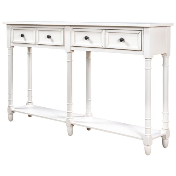 Hearth & Haven Daniel - Console Table With 2 Storage Drawers And Bottom Shelf For Living Room Entryway - Ivory