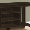 TV Stand, Console, Media Entertainment Center, Storage Shelves, Durable Construction - Espresso - Image 2