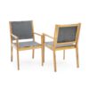 Cordoba - Dining Chair Set With Acacia Wood Frame And Textilen Upholstery (Set of 2) - Teak - Image 2