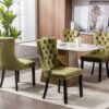 Nikki - Modern, High-End Tufted Solid Wood Contemporary Velvet Upholstered Dining Chair With Wood Legs Nailhead Trim (Set of 2) - Olive Green - Image 18