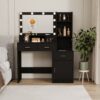 Newly Designed Smart Mirror Dressing Table With Drawers And Storage Cabinet, Dressing Table With Dressing Pad For Bedroom, Dressing Room - Black - Image 8