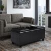 Avalon - Tray Storage Ottoman With Lift Up Lids - Midnight Black - Image 8