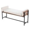 Kari - Farmhouse Bench - Black / Brown / Cream - Image 4