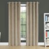 2 Pieces Set, Curtain Panel, Room Darkening, Grommet, Contemporary & Modern - Cream - Image 2