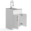 Hennessy - Deluxe Laundry Cabinet With Faucet And Stainless Steel Sink - Pure White - Image 2