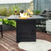 34" Propane Gas Fire Pit Table, 50000 Btu Rectangular Steel Fire Pit For Outside Patio Deck Garden Courtyard - Black - Image 2