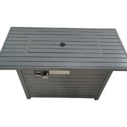 Propane Outdoor Fire Pit Table With Lid - Gray