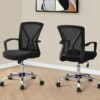 Office Chair, Adjustable Height Swivel, Ergonomic, Armrests, Mesh, Contemporary & Modern - Black - Image 6