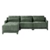 3 Seater Chenille Sofa With Movable Ottomans High Resilience Sponge Easy Installation Wood Base - Green - Image 11