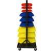 90 Parts Bin Shelving Storage Organizer With Locking Wheels For Shop Garage And Home - Black / Yellow - Image 14