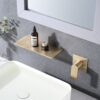 Modern Wall Mounted Bathroom Sink Faucet With Single Handle And Waterfall Design Stainless Steel - Brushed Gold - Image 2