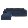 2 Pices Free Combination Minimalist Style Modular Sectional, Wrinkle Resistant Couch Set L Shaped Compressed Sofa For Living Room - Dark Blue - Image 2