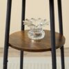 3 Piece Round Dining Table, Two-Level Small Dining Table With Storage, Bar Table, Two Upholstered Bar Chairs With Backrest - Antique Brown / Black - Image 6