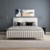 Valery - King Size Platform Bed - Cream - Image 9