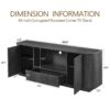 Modern Wavy TV Stand Rounded Sideboard With Storage Cabinet - Black - Image 3