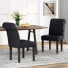 Broxton - Tuft Dining Rolltop Chair (Set of 2) With Button Tufted Upholstery - Black - Image 4