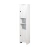 Wooden Bathroom Floor Storage Cabinet With 2 Doors And 6 Shelves - White - Image 6