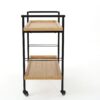 Modern Industrial Bar Cart With Shelving And Casters - Natural - Image 9