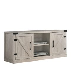 Salma - Wide TV Stand With 2 Open Shelves And 2 Cabinets - Dusty Gray
