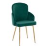 Dahlia - Contemporary Dining Chair (Set of 2) - Gold / Green - Image 2
