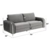 Wenona - 3 Piece Living Room Set Sofa Loveseat Chair - Gray - Image 15