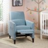 Repose Upholstered Recliner Chair With Nailhead Trim And Side Pocket - Light Blue - Image 9