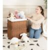 Laundry Hamper With Lid PE Rattan Powder Coating Frame Clothes Hampers With 2 Removable Bags, 100L - Brown - Image 17